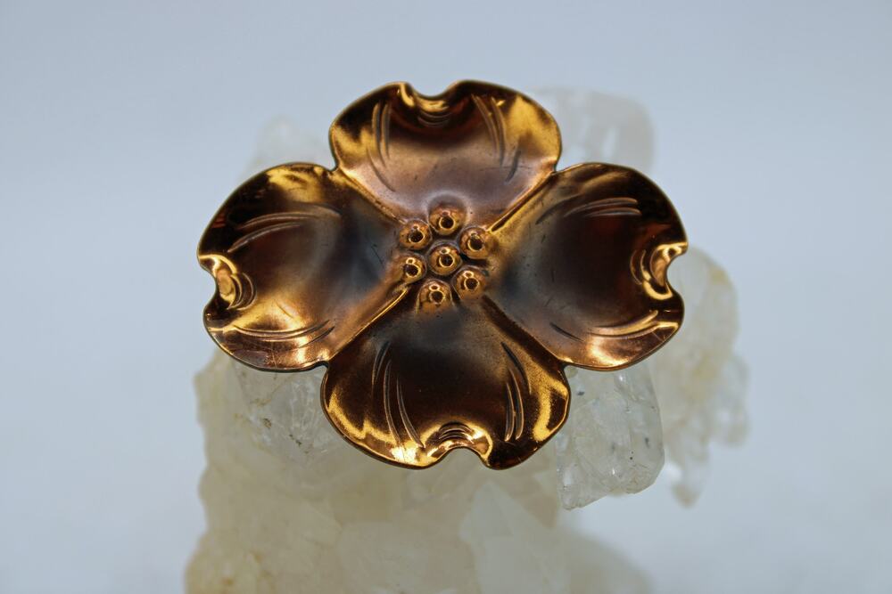 Vintage Stuart Nye Copper Dogwood Flower Brooch
